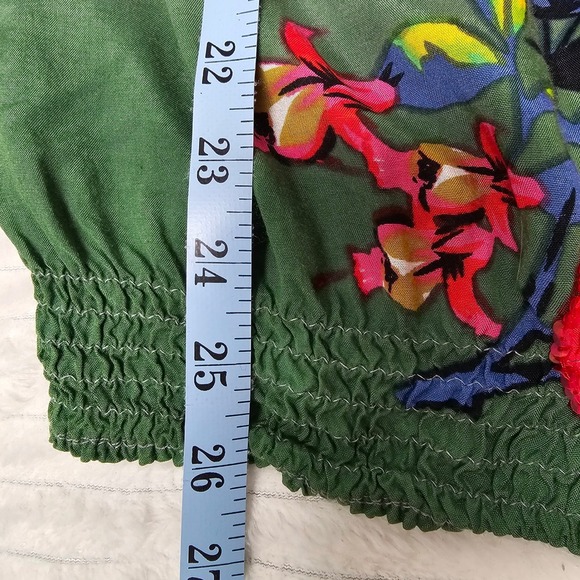 Desigual Colorful Bird Floral Print Button Up Shirt Blouse Bohemian Women XS - Picture 6 of 16